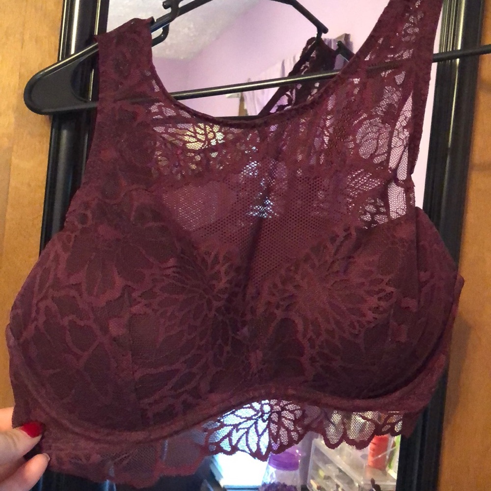 Burgundy Lacy VS Pink Bra